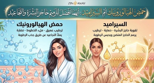 حمض الهيالورونيك أم السيراميد : أيهما أفضل لترميم حاجز البشرة والتجاعيد
