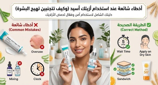 أخطاء شائعة عند استخدام أزيلك أسيد (وكيف تتجنبين تهيج البشرة )